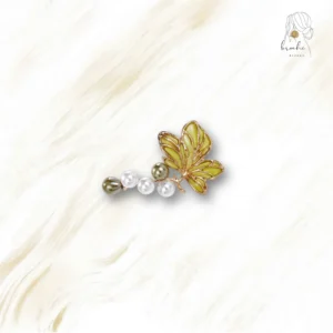 Broche Ancienne Fleur Et Perles
