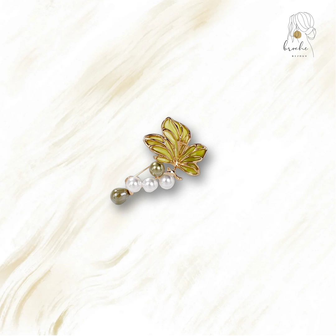 Broche Ancienne Fleur Et Perles