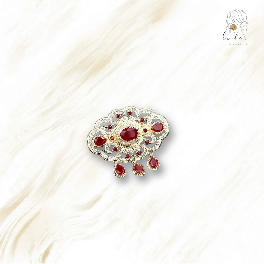 Broche Ancienne Vert Or