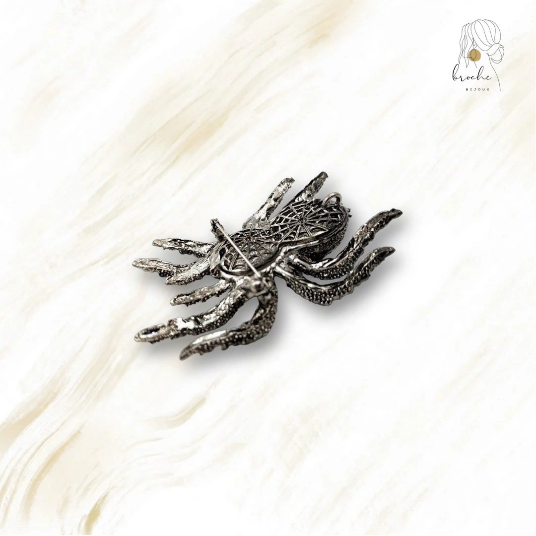 Broche Araignée 10 Pattes Noire