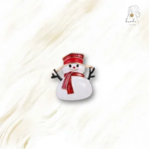 Broche Bonhomme De Neige Mignon Chapeau Rouge