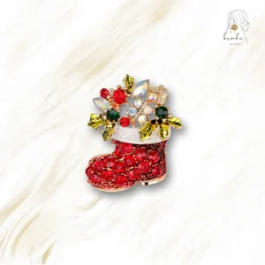 Broche Botte Du Père Noël Strass