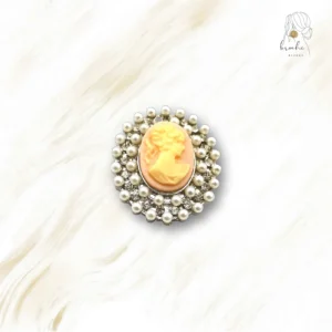Broche Camée Portrait Perlé