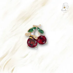 Broche Cerise Petite Abeille Perlé