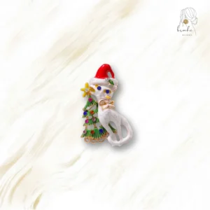 Broche Chat Blanc De Noël