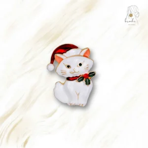 Broche Chat Chapeau De Noël