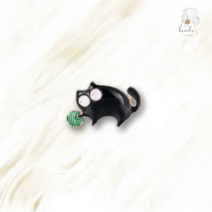 Broche Chat Chat Noir Avec Pelote