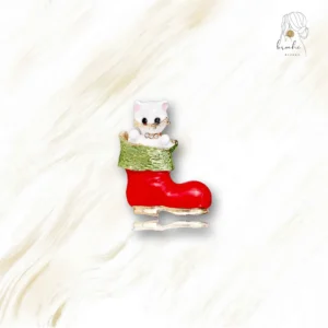 Broche Chat Discret Style Noël
