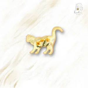 Broche Chat Doré Style Ancien