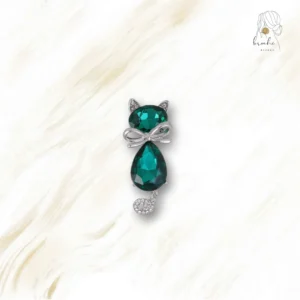 Broche Chat Émeraude
