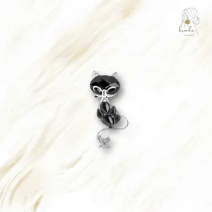 Broche Chat Espion Noir