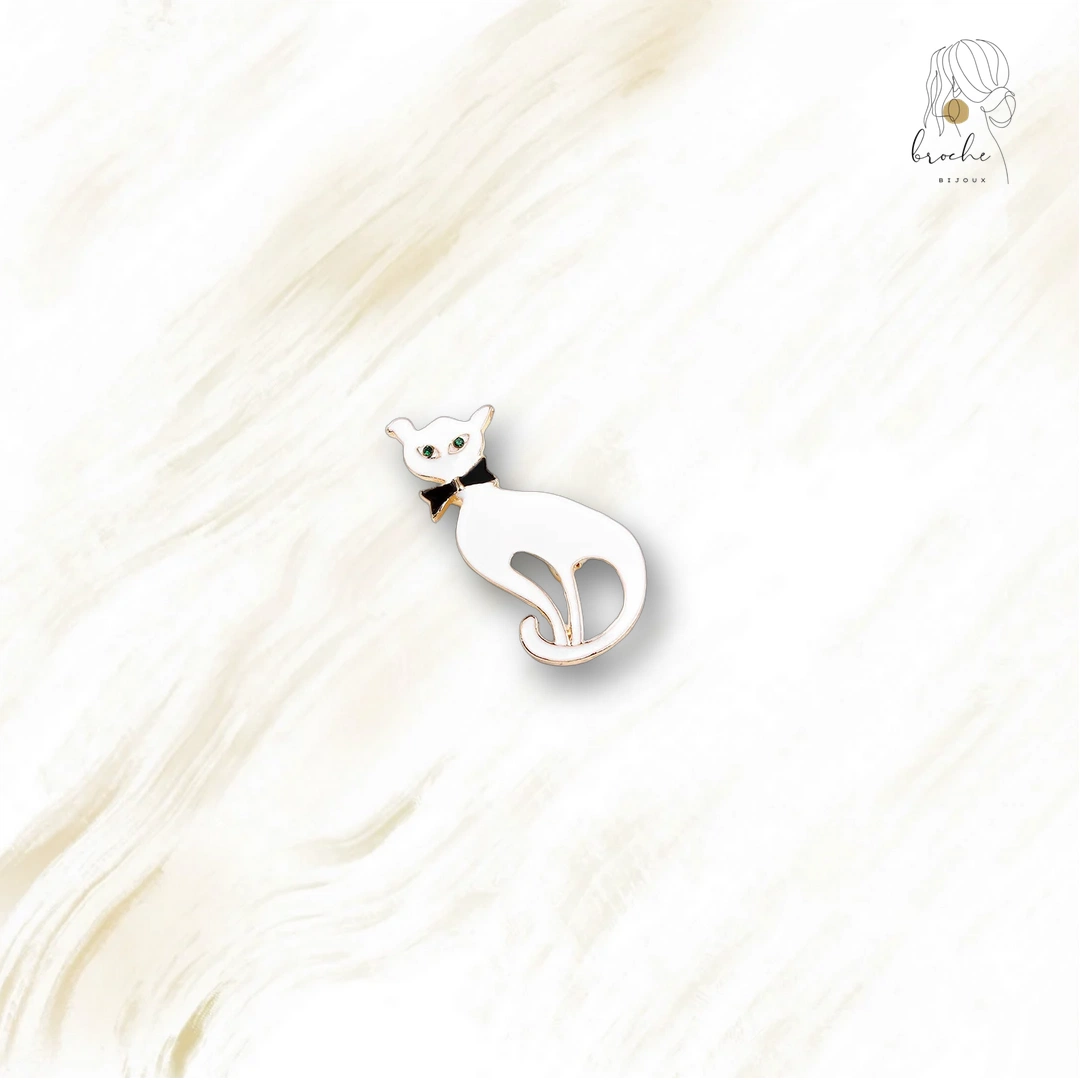 Broche Chat Nœud De Papillon Noir