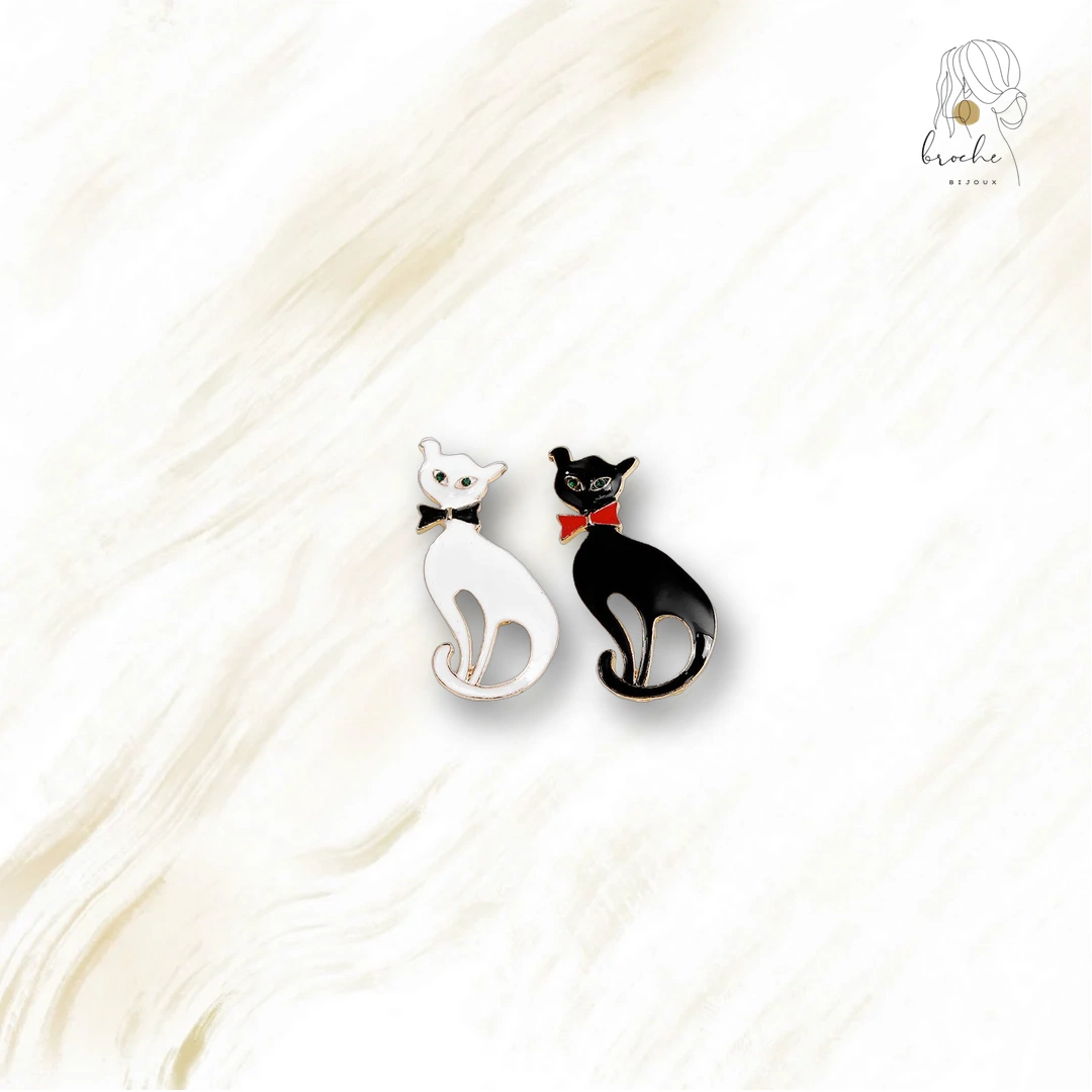 Broche Chat Nœud De Papillon Noir