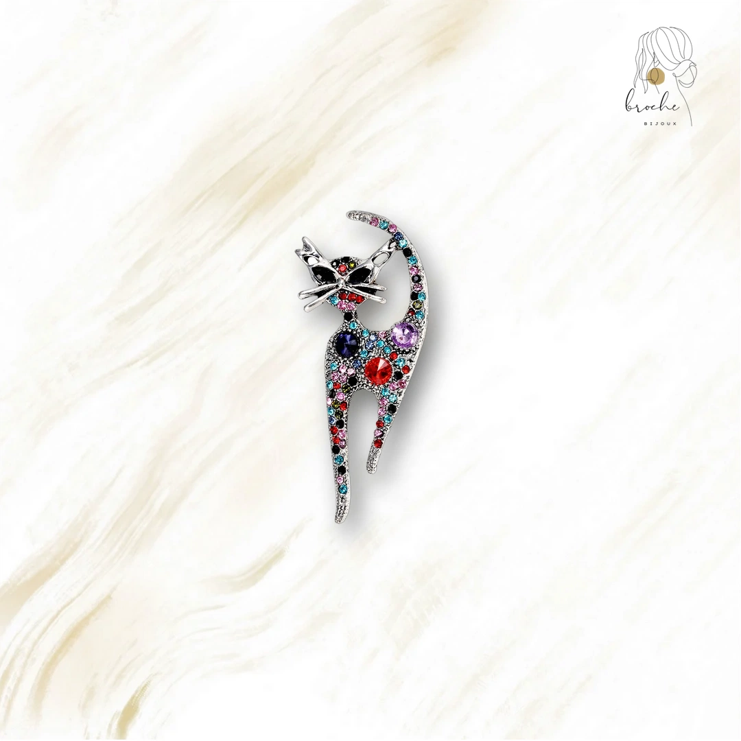 Broche Chat Paillettes