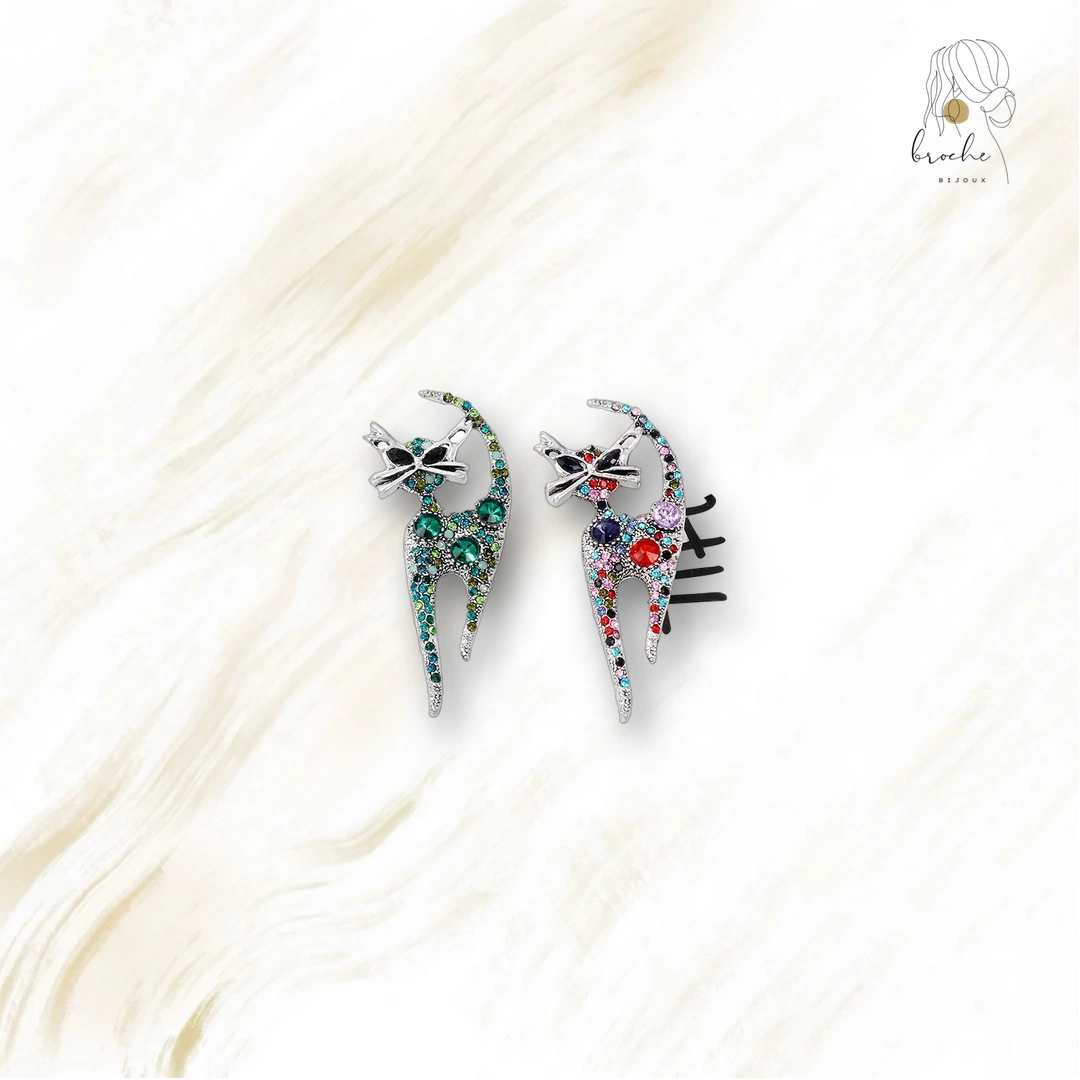 Broche Chat Paillettes