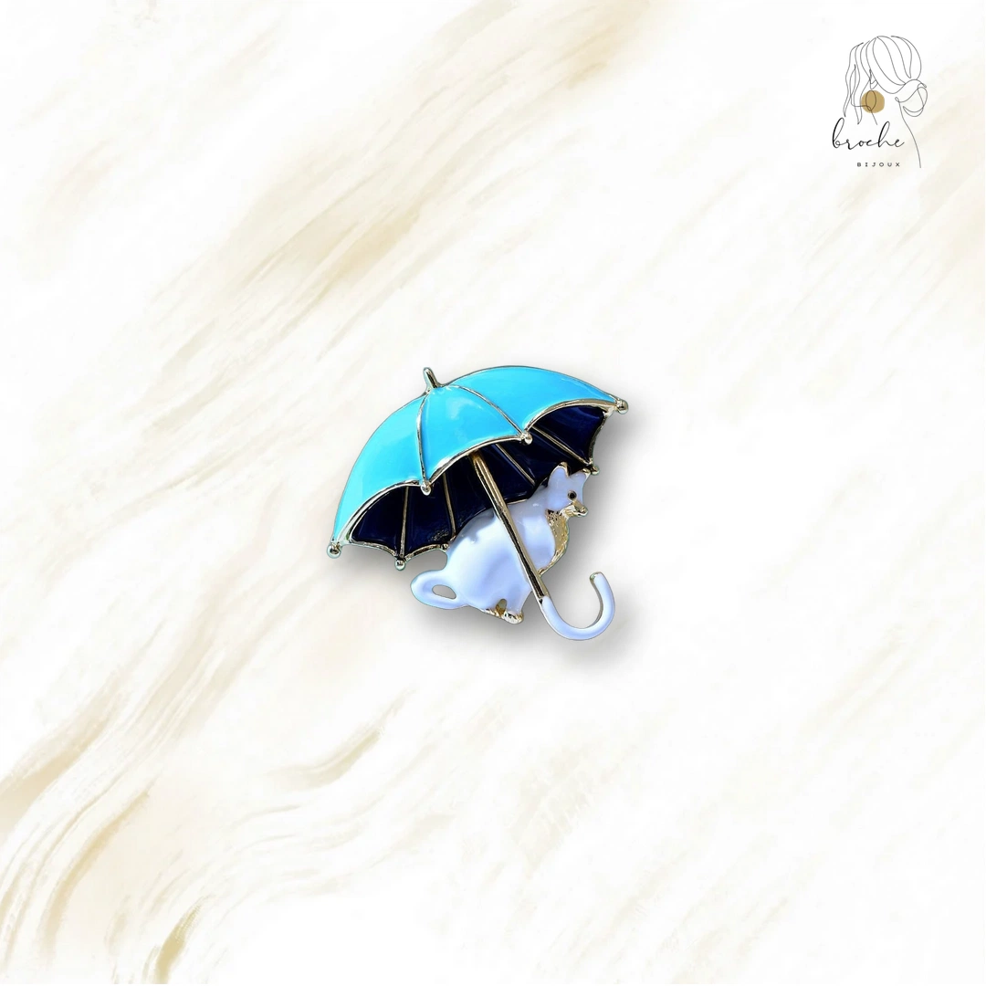 Broche Chat Parapluie