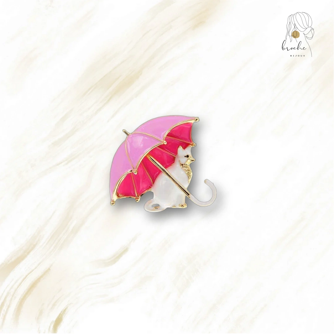 Broche Chat Parapluie