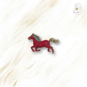 Broche Cheval Strass Rose