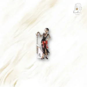 Broche Chien Maîtresse Émancipée