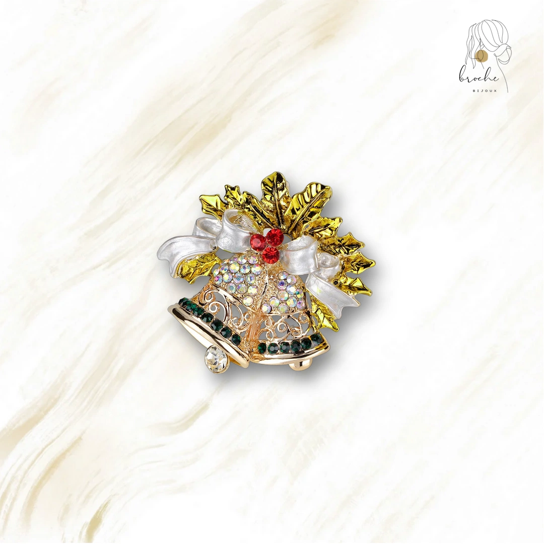 Broche Clochette Doré Style Noël