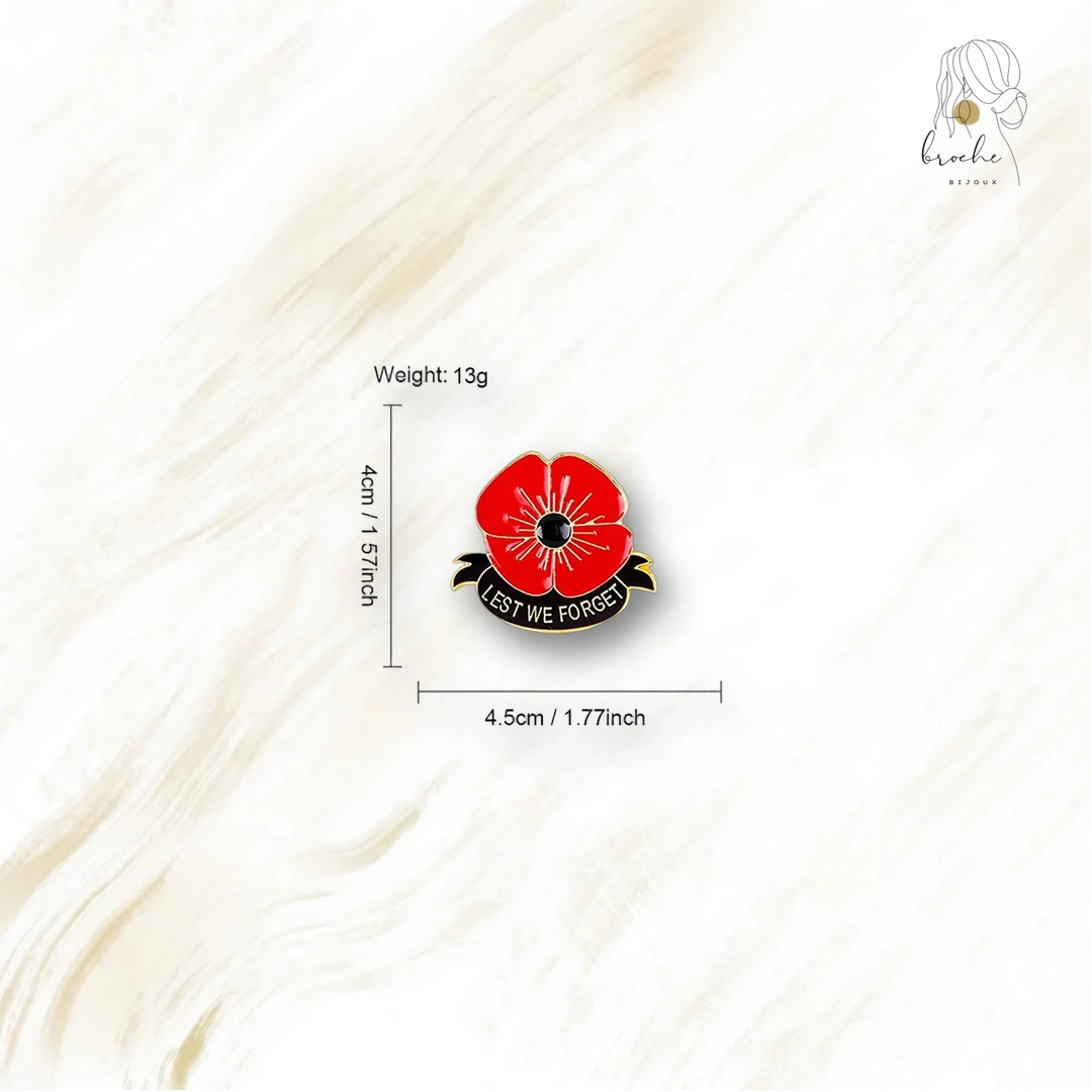 Broche Coquelicot LETS WE FORGET