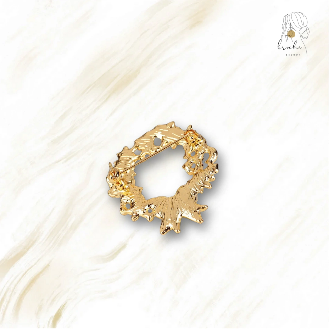 Broche Couronne De Noël Colombe Blanc