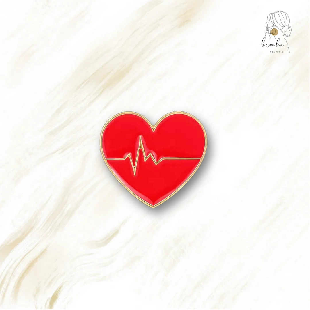 Broche Cœur Rouge Ardent