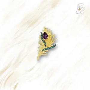 Broche De Luxe Plume Étincelante