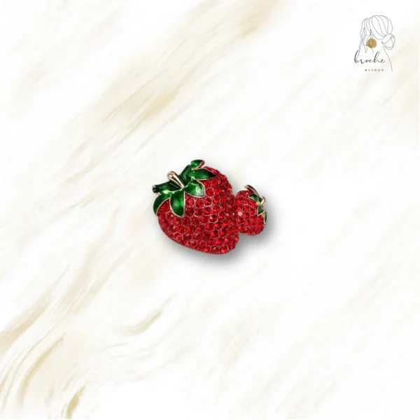 Broche Double Rose Strass Rouge - Broches Bijoux