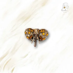 Broche Éléphant Strass Moderne
