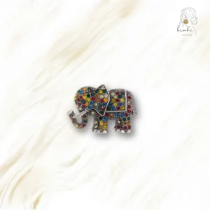 Broche Éléphant Tapis Strass