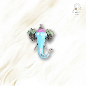 Broche Éléphant Tête Bleu