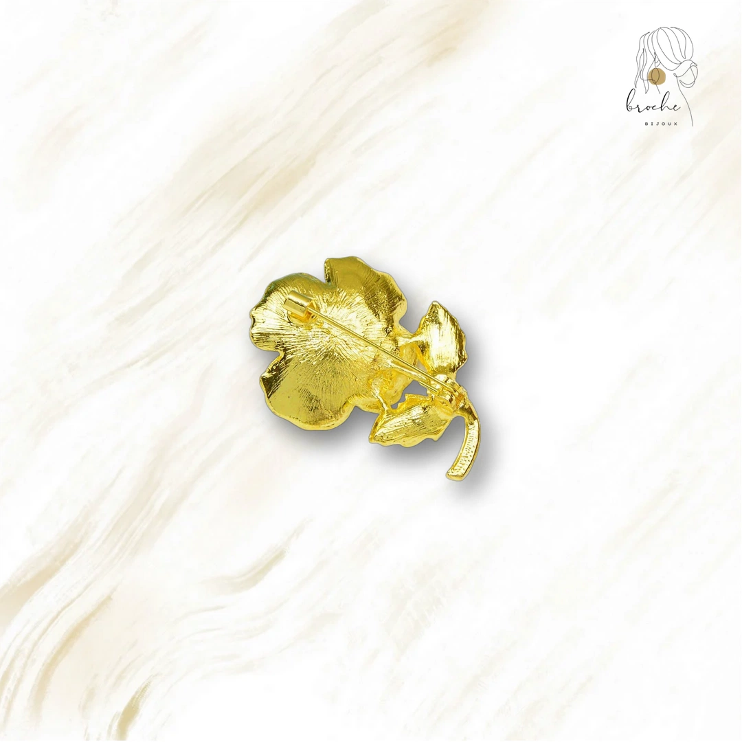 Broche Fleur Rose Cerise