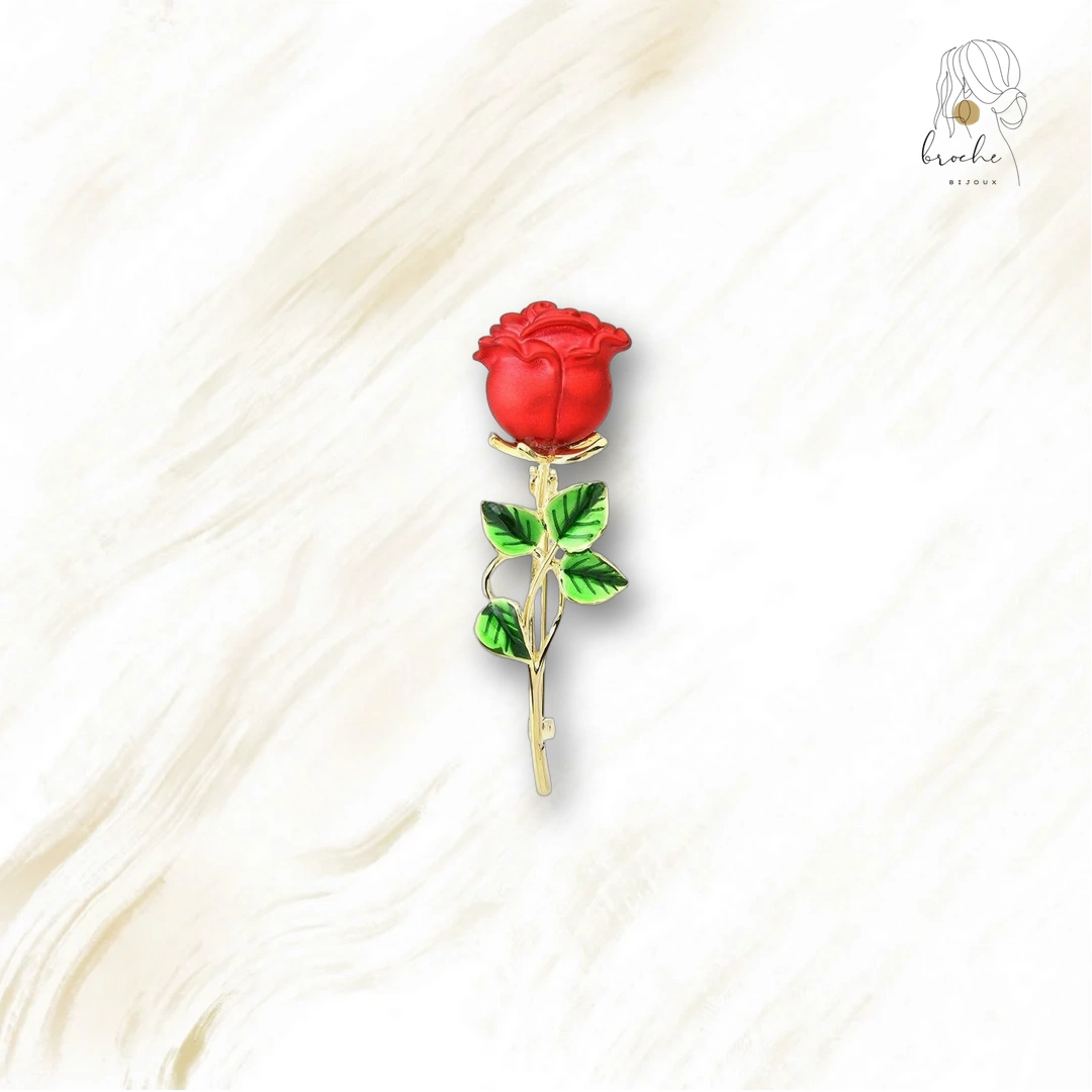 Broche Fleur Rose Nature