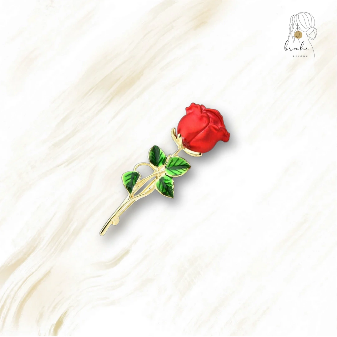 Broche Fleur Rose Nature