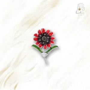 Broche Fleur Rouge