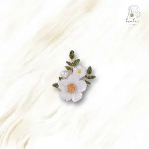 Broche Fleurs De Cerisier Blanche