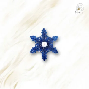 Broche Flocon Bleu De Noël