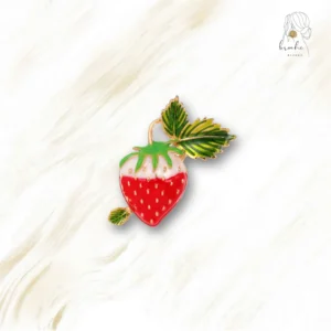 Broche Fraise Petite Feuille