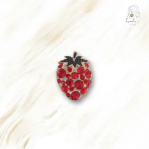 Broche Fraise Strass Rouge