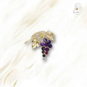 Broche Grappe De Raisin Doré