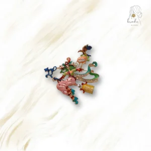 Broche Halloween Moderne Sorcière Balai