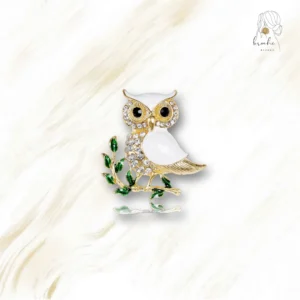 Broche Hibou Nacre Et Doré