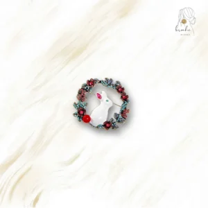 Broche Lapin Reposant De Noël