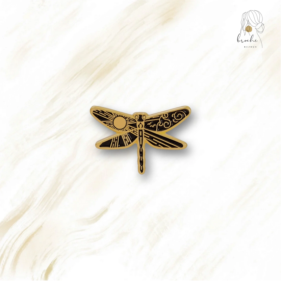 Broche Libellule Art Doré