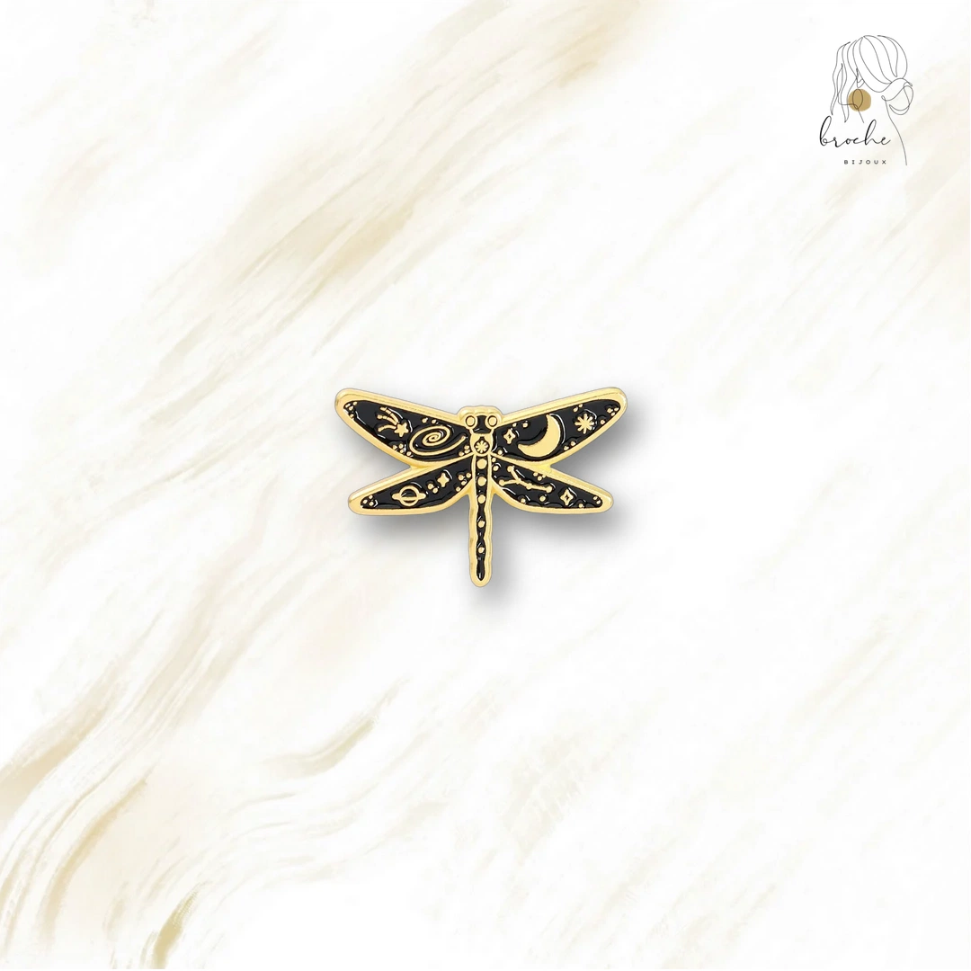 Broche Libellule Art Doré