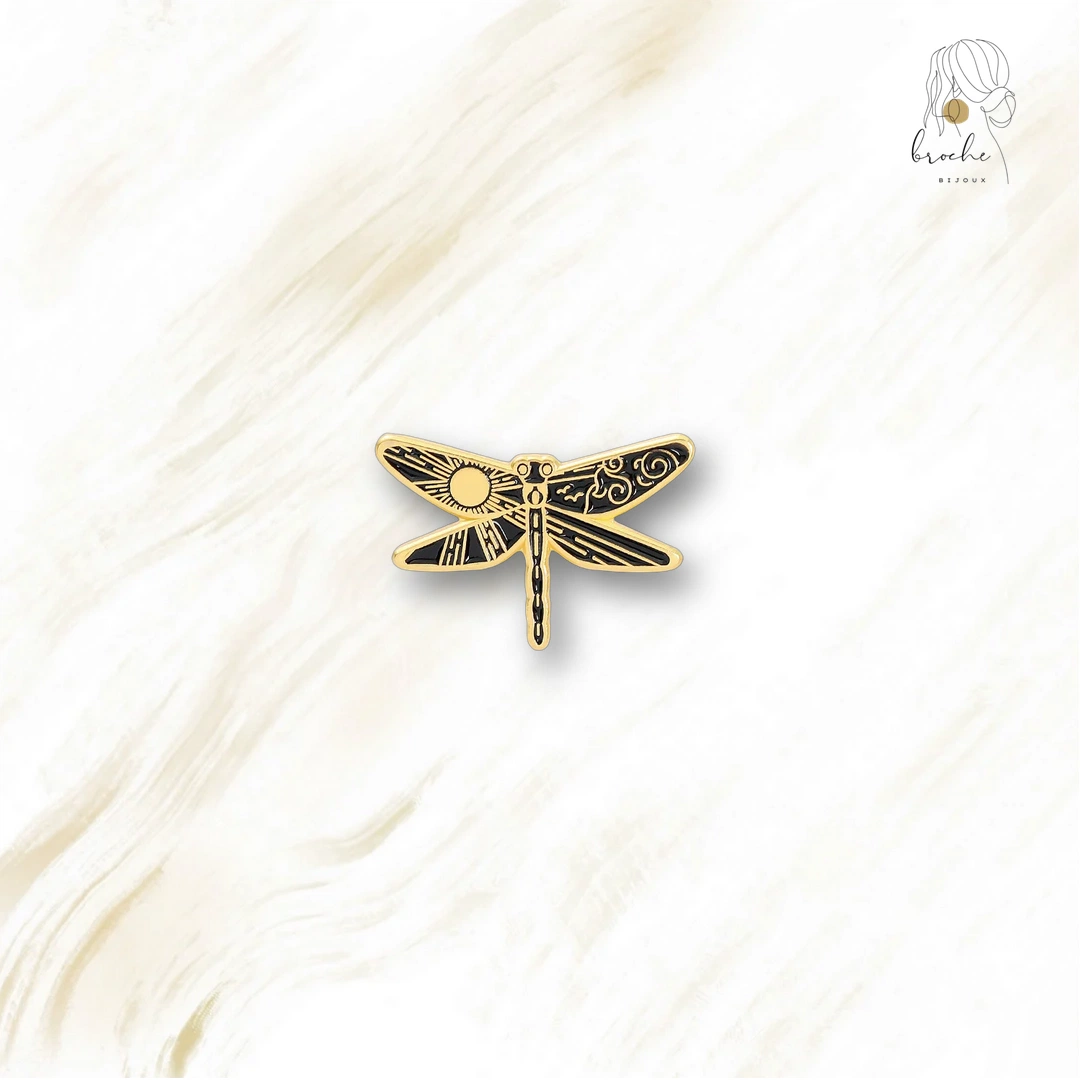 Broche Libellule Art Doré