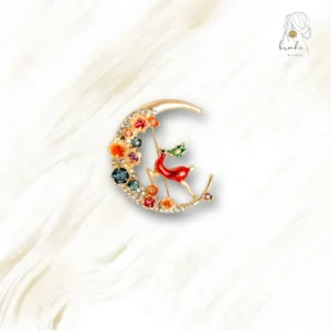 Broche Lune Style Noël