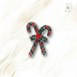 Broche Noël Double Sucre D'Orge Noir