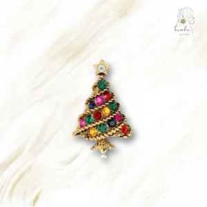 Broche Noël Sapin Guirlande Strass